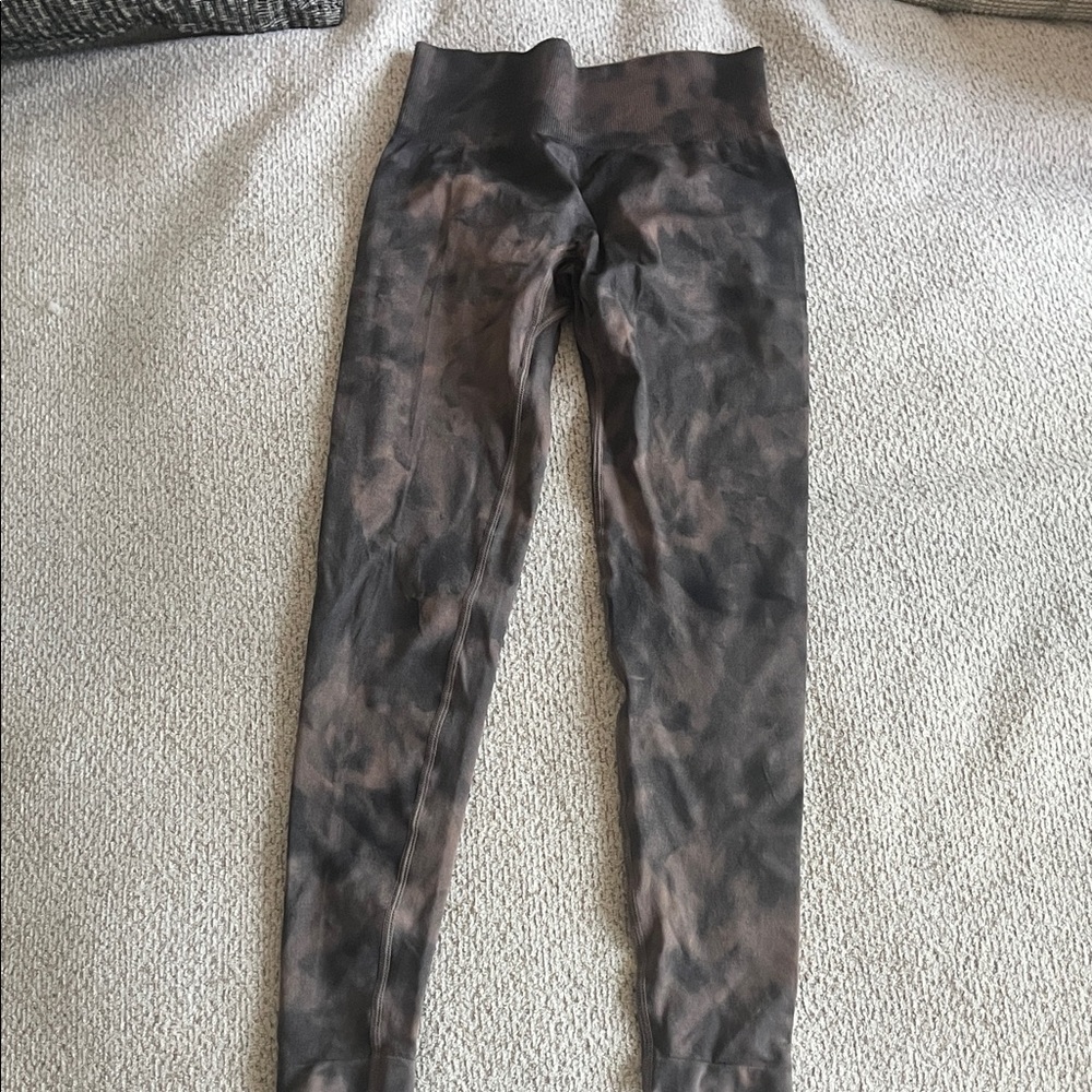 Tie-Dye Brown High-Waist Leggings